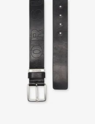 DIESEL B-Fsl Outline Embossed-Lettering Leather Belt - 30 in T8013, additional product view 2