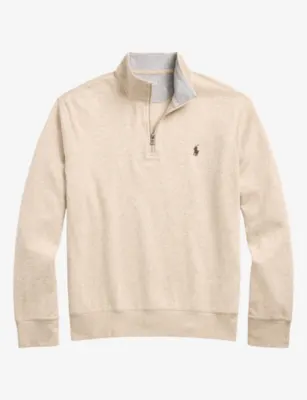 POLO RALPH LAUREN Brand-Embroidered Half-Zip Jersey Sweatshirt