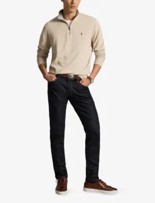 POLO RALPH LAUREN Brand-Embroidered Half-Zip Jersey Sweatshirt detail 2