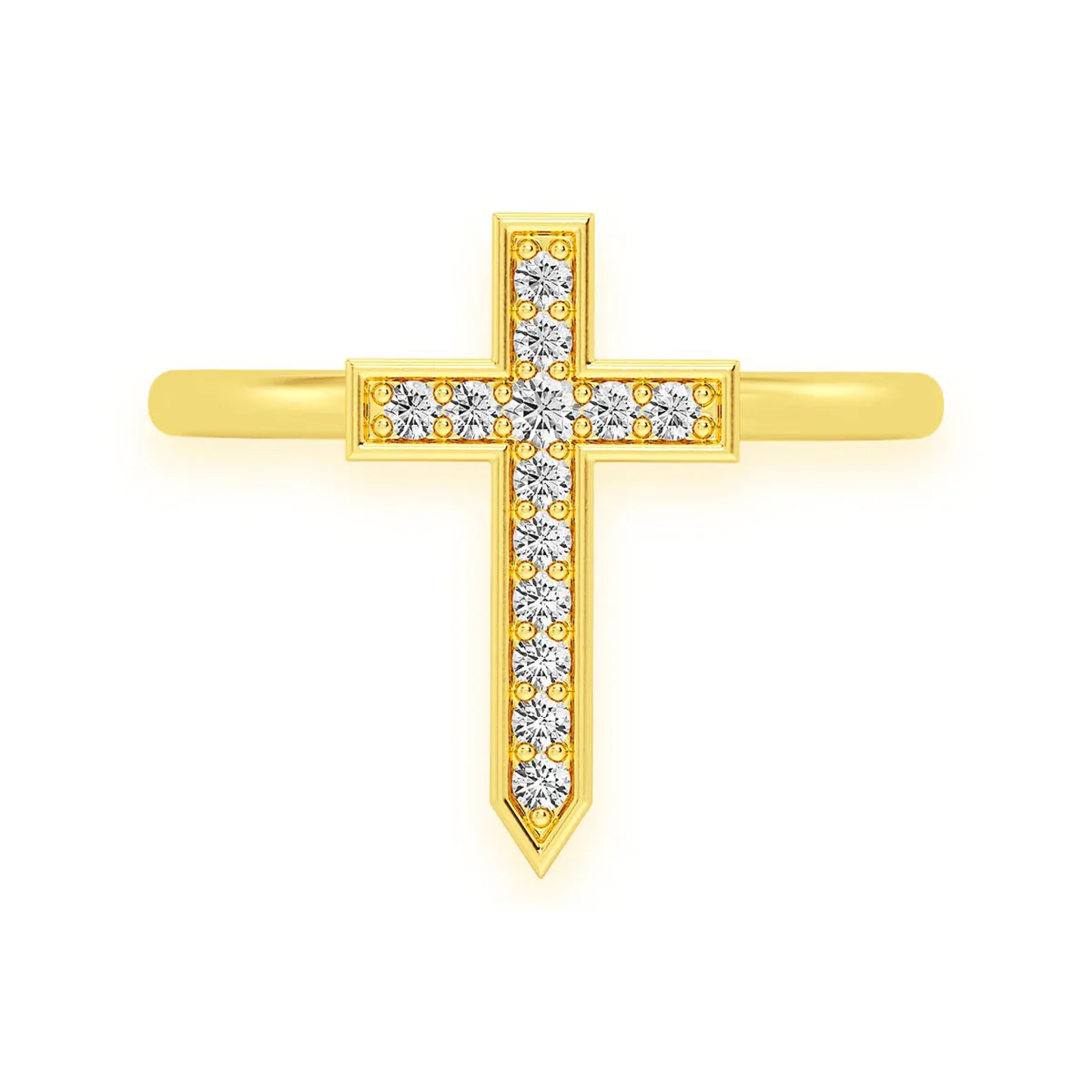 For Him Cross Point Diamond Ring in Rose Gold / Lab Grown Diamond – Ring