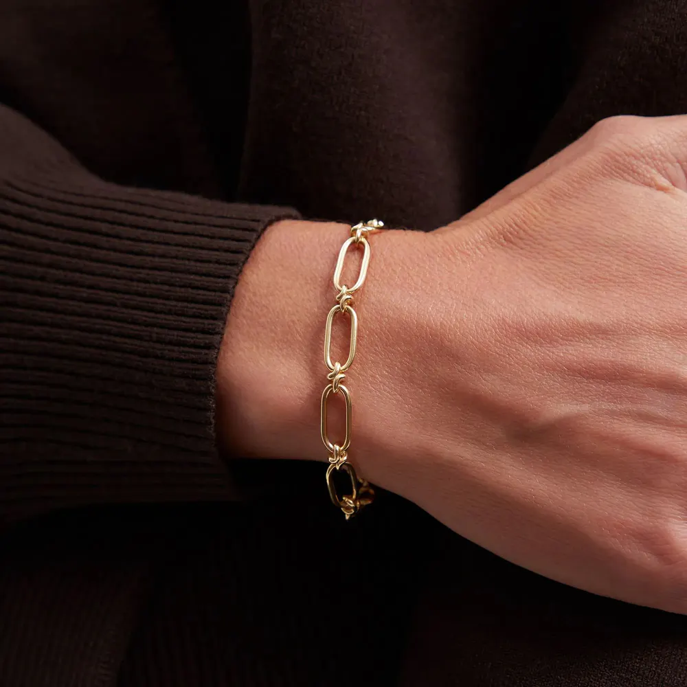 Annoushka Knuckle Bold Chain Bracelet In 14ct Yellow Gold detail 2