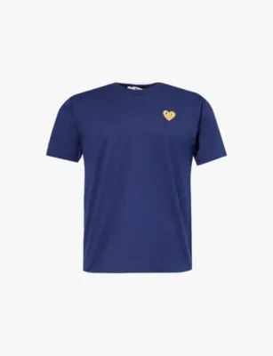 COMME DES GARCONS PLAY Small Black Heart brand-appliqué cotton-jersey T-shirt