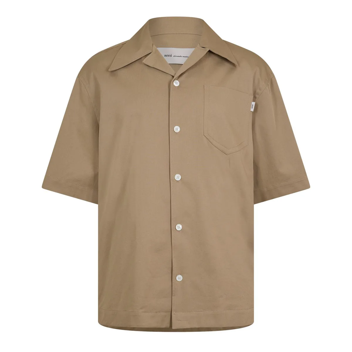 Ami Paris Men's Camp Collar Short Sleeve Plain Shirt