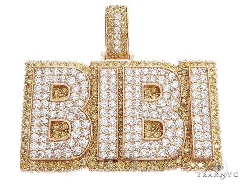RINA - For Him CUSTOM Special Custom Yellow Gold Name Pendant BIBI Prong Diamonds 65247 in Rose Gold – Pendant