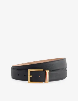 THOM BROWNE Grained-Leather Belt - 38