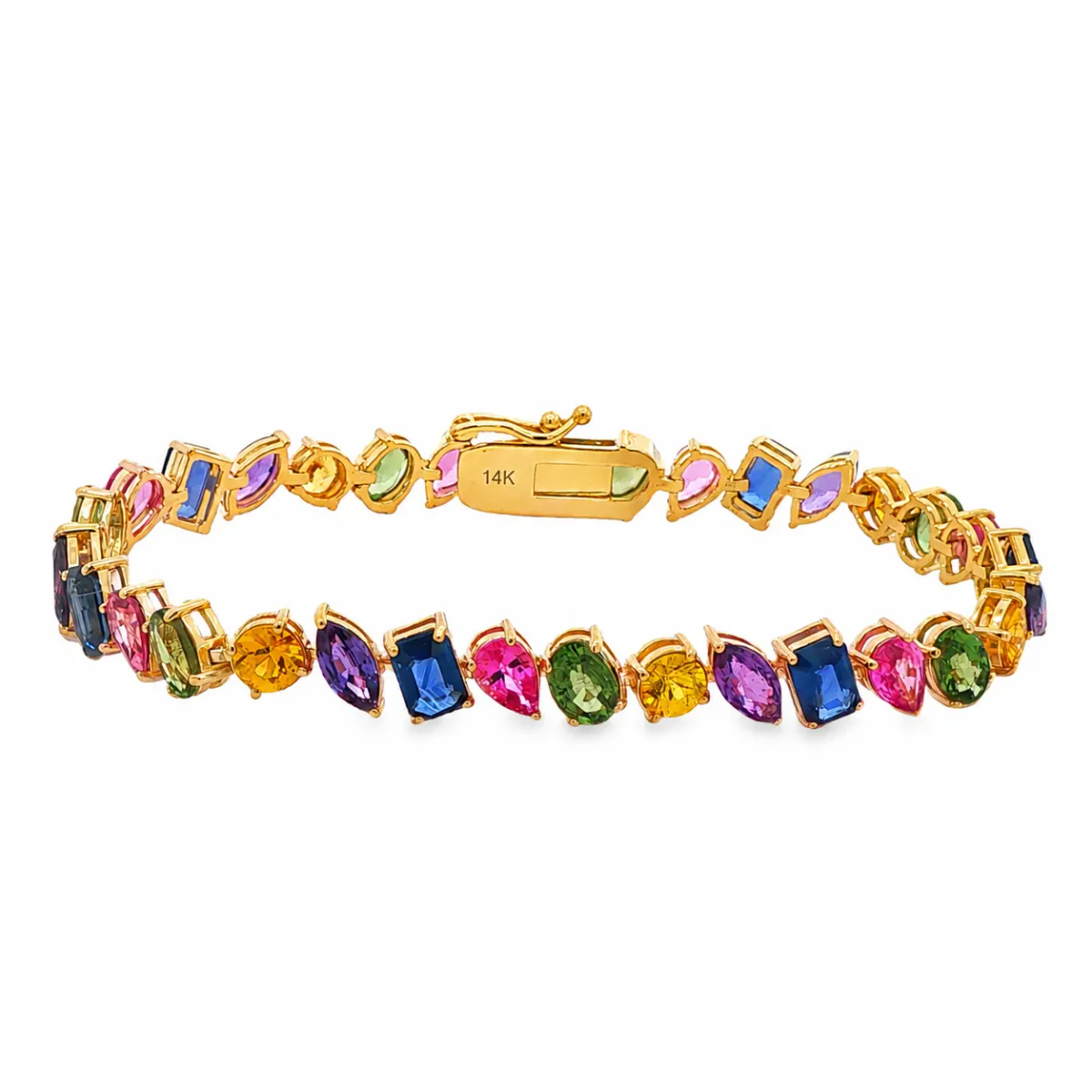 AHMED - MOON JEWELRY Harmony of Shapes Multicolor Sapphire Tennis Bracelet 71366