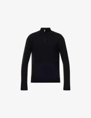 BELIER Funnel-Neck Half-Zip Knitted Sweater