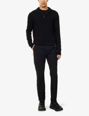 BELIER Funnel-Neck Half-Zip Knitted Sweater detail 2