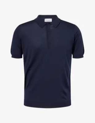 JOHN SMEDLEY Short-Sleeve Merino-Wool Polo Shirt - MIDNIGHT detail 2