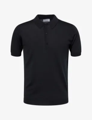 JOHN SMEDLEY Short-Sleeve Merino-Wool Polo Shirt - MIDNIGHT