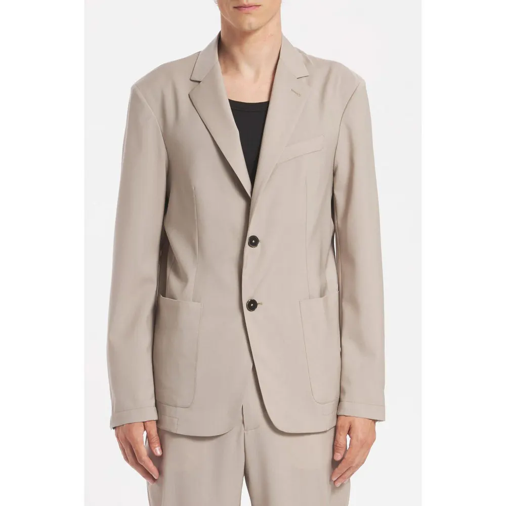 Barena Men's Borgo Virgin Wool Long Sleeve Blazer in Sasso 530, additional product view 3