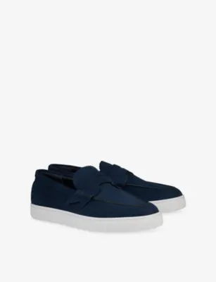 CHRISTIAN LOUBOUTIN The Harold I Suede Boat Shoes - EUR 46.5 / 12.5 UK MEN in MARINE, additional product view 3