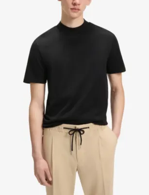 HUGO Stand-Collar Slim-Fit Cotton-Jersey T-Shirt detail 3