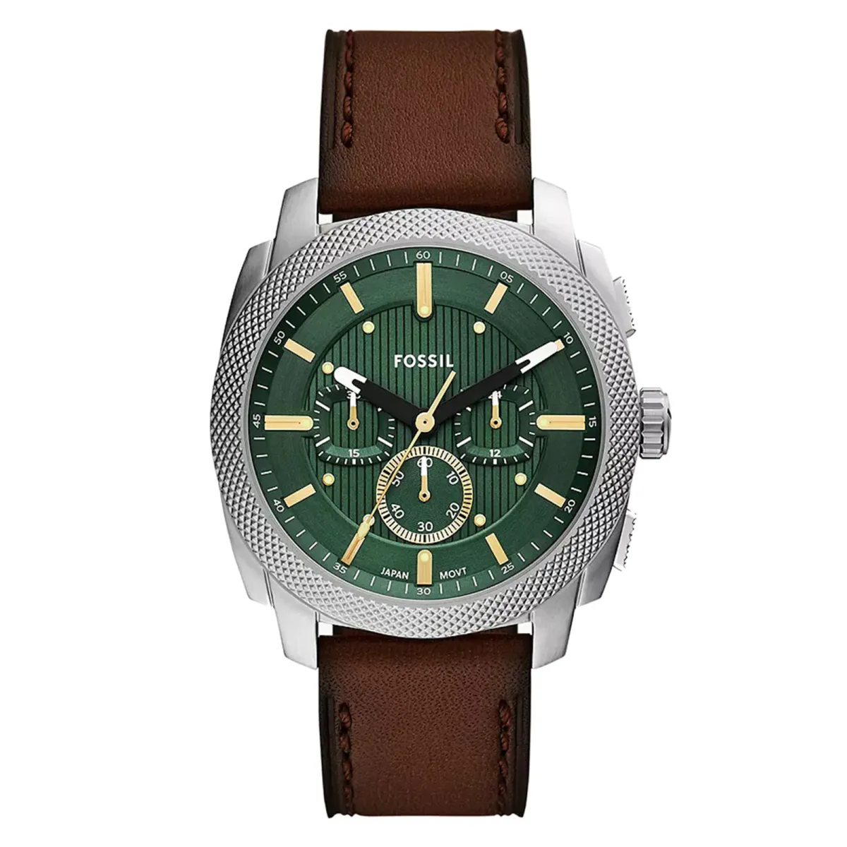 Fossil Machine Stainless Steel Green Chronograph Mens Watch