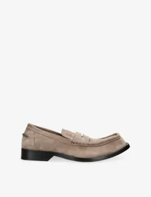 LOEWE Bobine Leather Loafers - EUR 43 / 9 UK MEN in TAUPE – Mens | Loafers
