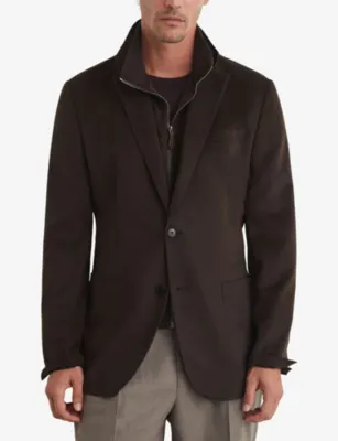 REISS Gilet Insert Single-Breasted Woven Blazer detail 3