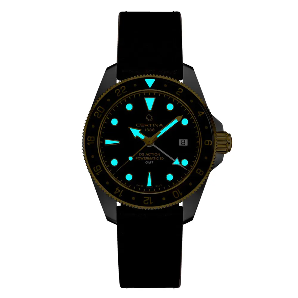 Certina DS Action GMT Powermatic 80 41mm Mens Watch in Black, additional product view 2