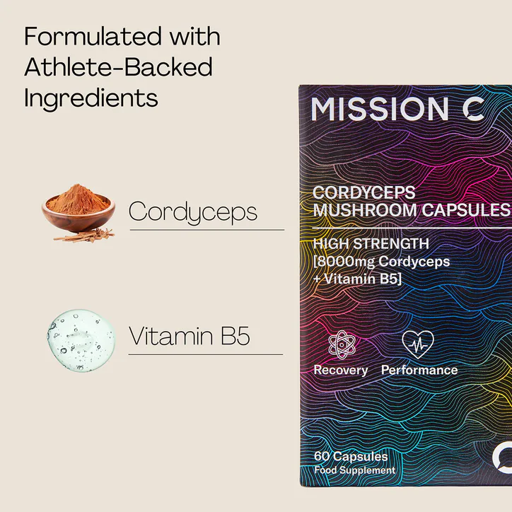 MISSION C Cordyceps Capsules 8000mg with Vitamin B5 60 Vegan Capsules detail 2