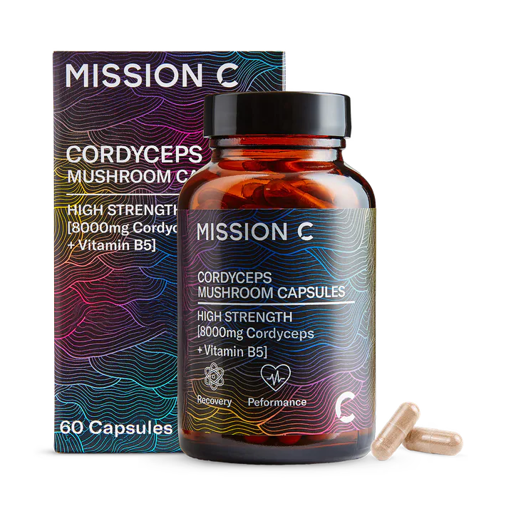 MISSION C Cordyceps Capsules 8000mg with Vitamin B5 60 Vegan Capsules