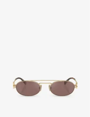 MIU MIU MU 54ZS oval-frame metal sunglasses