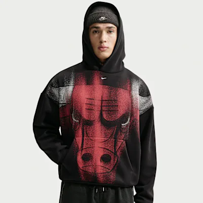 Nike Chicago Bulls Standard Issue Men's Fleece Basketball Hoodie - Black/White