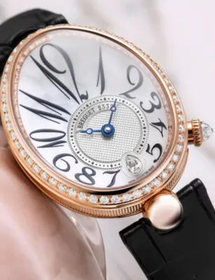 BREGUET Reine de Naples 18ct Rose-Gold, Leather And 1.3998ct Diamond Automatic Watch 28.5mm in ROSE GOLD, additional product view 2