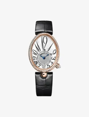 BREGUET Reine de Naples 18ct Rose-Gold, Leather And 1.3998ct Diamond Automatic Watch 28.5mm in ROSE GOLD – Jewellery & Watches | Mens luxury watches