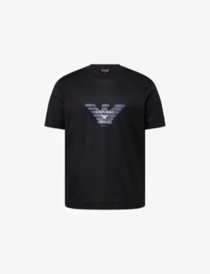 EMPORIO ARMANI Faded Logo-Print Cotton-Jersey T-Shirt