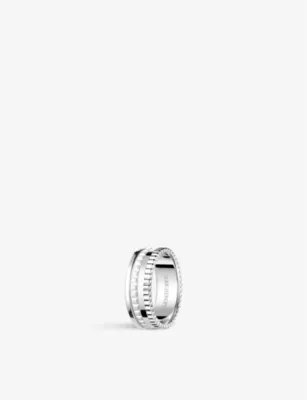 BOUCHERON Quatre Double White Edition small 18ct white-gold, white hyceram and 0.26ct round-brilliant cut diamond ring - N.5 detail 3