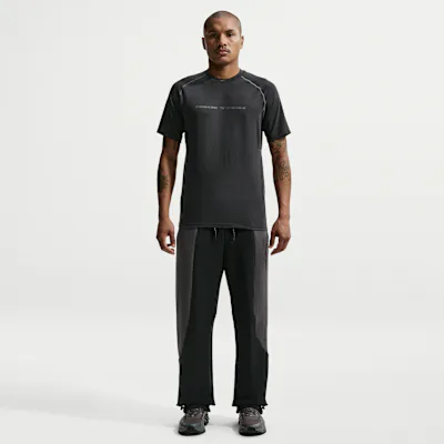 Nike Tech Men's Colour-Block Open-Hem Fleece Trousers - Black/Anthracite/Black