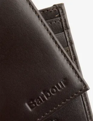 BARBOUR Branded Tartan-Trim Leather Wallet detail 2