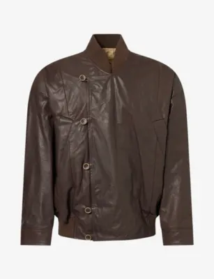 UMA WANG Jovan Leather Jacket in BROWN – Mens | Coats & jackets | Leather jackets | Leather