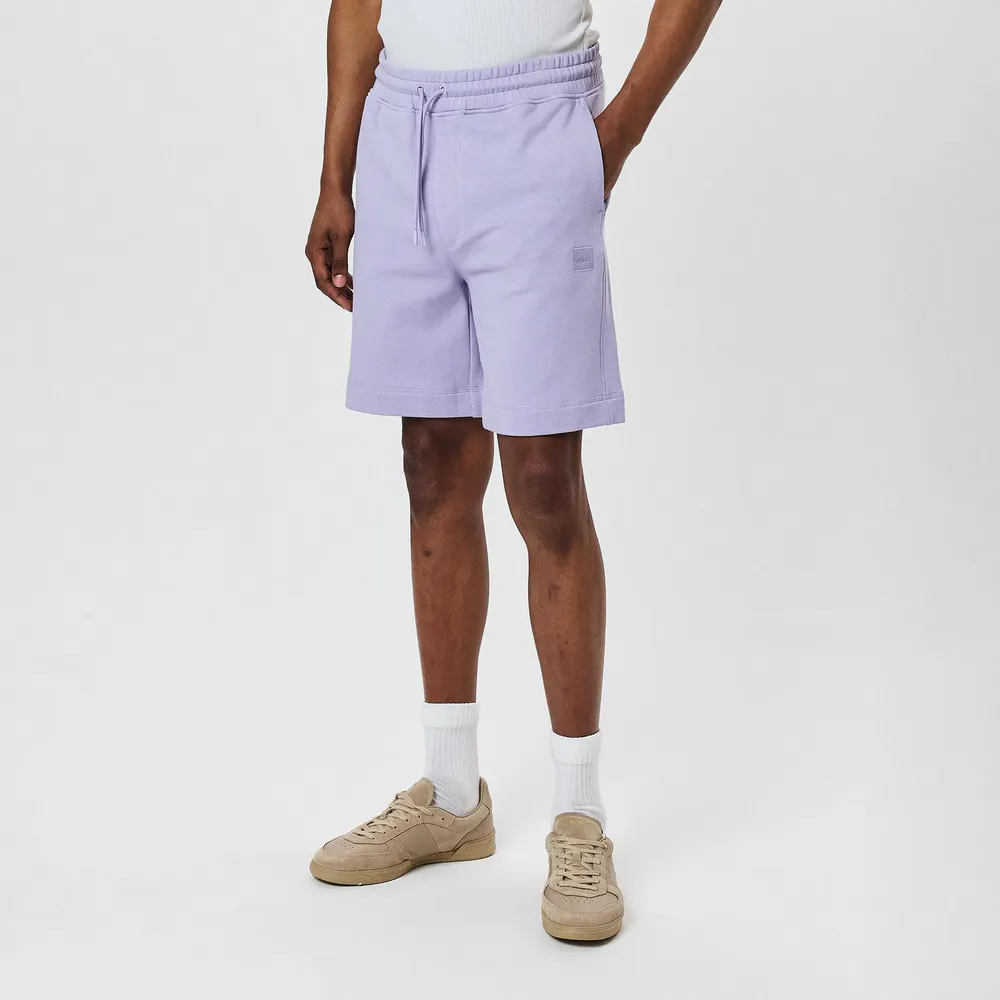 Boss Mens BOSS ORANGE Mid-Length Elasticated Drawstring Fleece Shorts detail 3