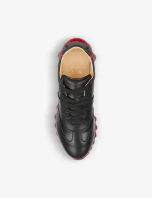 CHRISTIAN LOUBOUTIN Loubishark Leather Trainers - EUR 45 / 11 UK MEN in BLACK/LOUBI, additional product view 2
