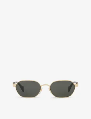 GUCCI GG1593S Rectangular-Frame Metal Sunglasses