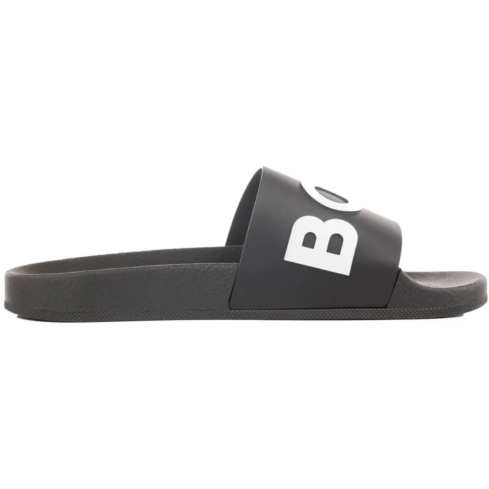 Boss Men's Bay Logo Sliders, Branding Strap Sandals