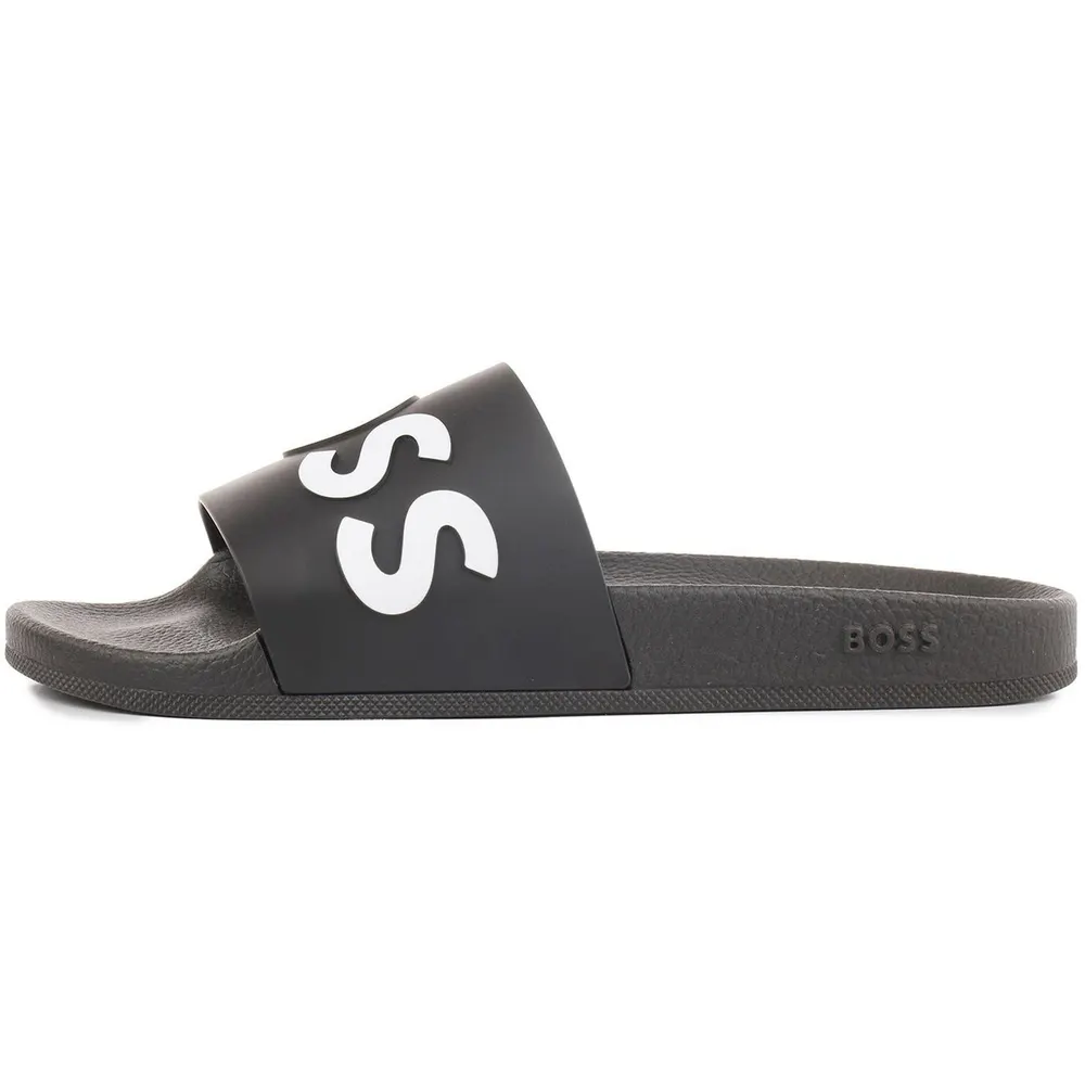 Boss Men's Bay Logo Sliders, Branding Strap Sandals detail 2