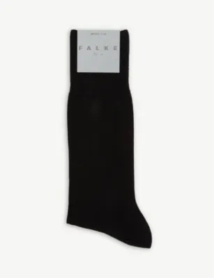 FALKE No. 6 wool and silk-blend socks - 9-9.5 in BLACK – Mens | Underwear & socks | Socks | Plain Socks