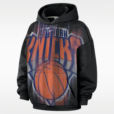 Nike New York Knicks Standard Issue Men's Fleece Basketball Hoodie - Black/White
