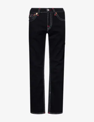TRUE RELIGION Ricky Super T Flap Contrast-Stitch Denim Jeans