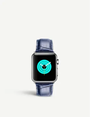 MINTAPPLE Apple Watch alligator-embossed leather strap and stainless steel case 38mm/40mm