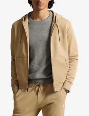 POLO RALPH LAUREN Logo-Embroidered Zip-Up Cotton-Blend Hoody detail 3