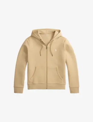 POLO RALPH LAUREN Logo-Embroidered Zip-Up Cotton-Blend Hoody