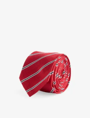 THOM BROWNE Jacquard Stripe Silk Tie - LIGHT BLUE detail 2