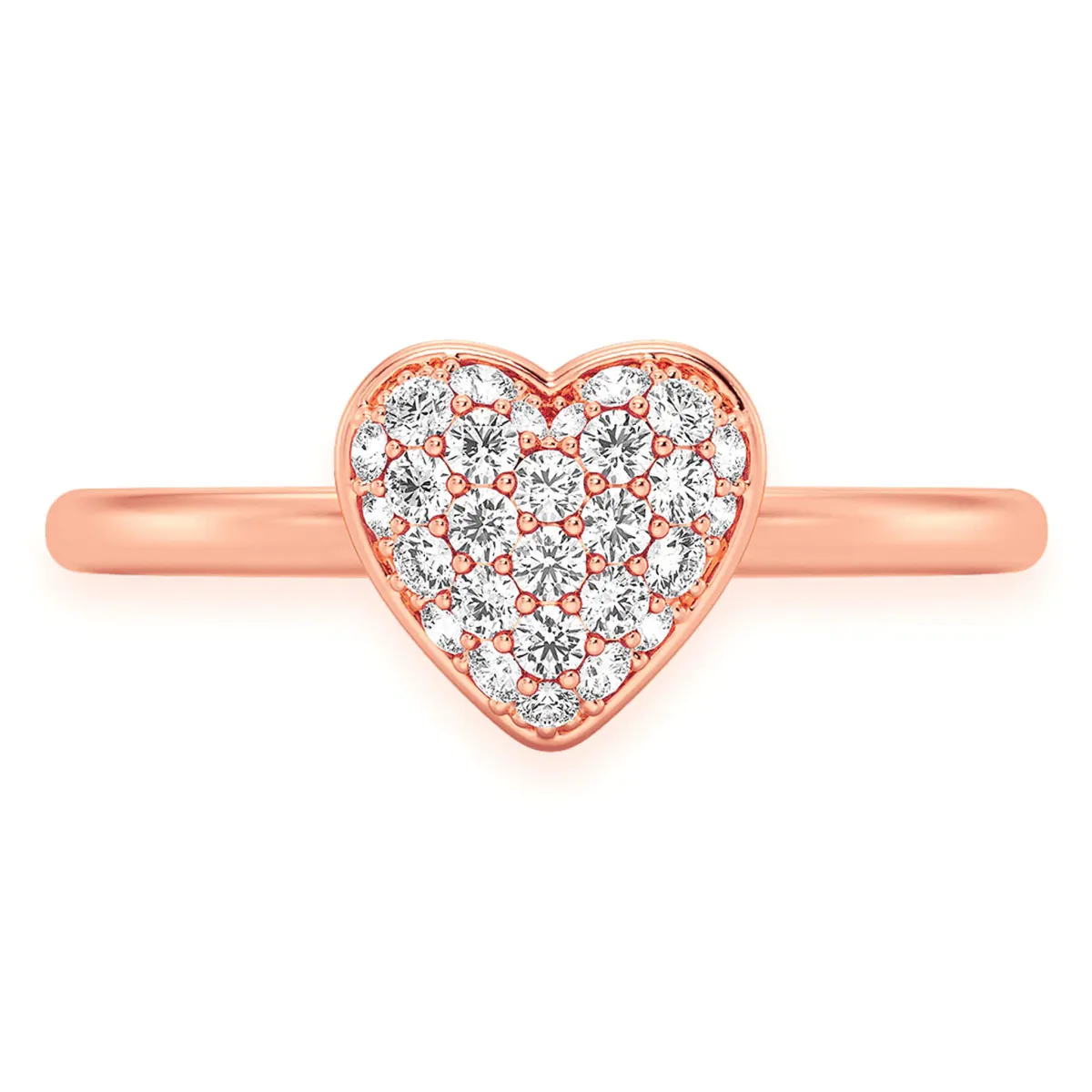 For Him Bubbly Heart Diamond Ring in 0.20ctw / Rose Gold / Natural Diamond – Ring