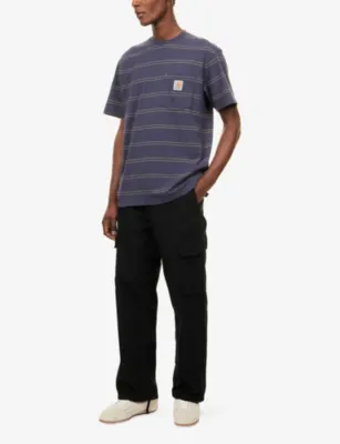 CARHARTT WIP Bert Striped Pocket Stretch-Cotton T-Shirt detail 2