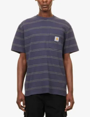 CARHARTT WIP Bert Striped Pocket Stretch-Cotton T-Shirt detail 3