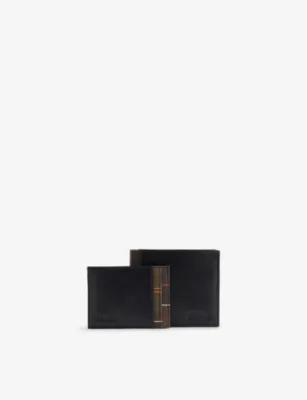 BARBOUR Branded Leather Wallet and Card Holder Gift Set