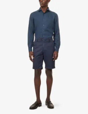 CORNELIANI Long-Sleeve Linen Shirt detail 2