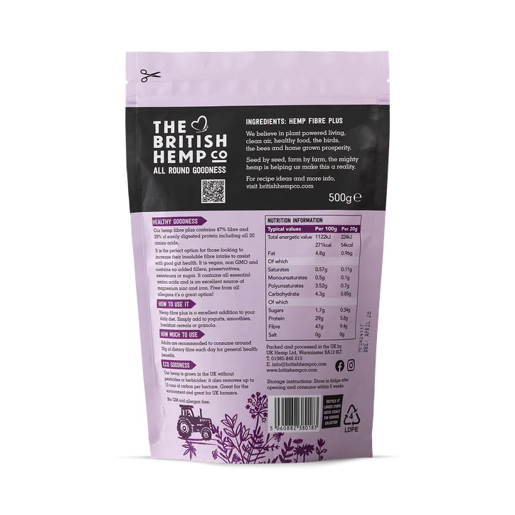 The British Hemp Co Hemp Fibre Plus - 500g, additional product view 2